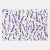 Feuille De Papier Cadeau Élégante Lavande Florale (Devant 3)