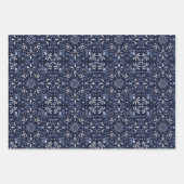 Feuille De Papier Cadeau Élégante Minuit Bleue Images de Noël (Devant 3)