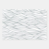 Feuille De Papier Cadeau Élégante Ondes d'eau minimale (Devant 2)