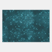 Feuille De Papier Cadeau Elégante parties scintillant rouge vert bleu Noël (Devant 3)