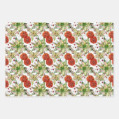 Feuille De Papier Cadeau Élégante Poinsététie et Oranges (Devant)