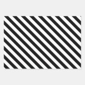 Feuille De Papier Cadeau Élégante Rayure Noir et Blanc (Devant 3)