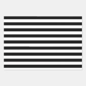 Feuille De Papier Cadeau Élégante Rayure Noir et Blanc (Devant 2)