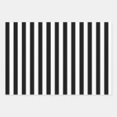 Feuille De Papier Cadeau Élégante Rayure Noir et Blanc (Devant)