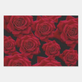 Feuille De Papier Cadeau Élégante Rose rouge - Mariage (Devant 2)