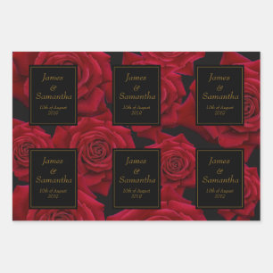 Feuille De Papier Cadeau Élégante Rose rouge - Mariage