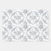 Feuille De Papier Cadeau Élégante toile florale Pastel gravée (Devant 3)