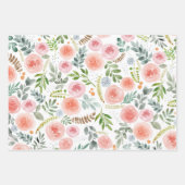 Feuille De Papier Cadeau Elégantes aquarelles florales  (Devant 2)