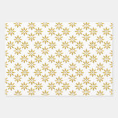 Feuille De Papier Cadeau Élégantes fleurs d'or motif blanc (Devant 2)