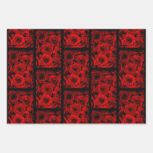 Feuille De Papier Cadeau Élégantes Roses Rouges (Devant 3)