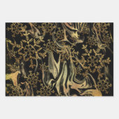 Feuille De Papier Cadeau Élégants flocons de neige en marbre doré moderne (Devant 3)