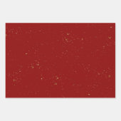 Feuille De Papier Cadeau Élégants Motifs rouge et or (Devant 3)