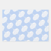 Feuille De Papier Cadeau Eléments de Noël en bleu Cobalt (Devant 3)