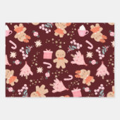 Feuille De Papier Cadeau Eléments de Noël en bleu marine (Devant 2)