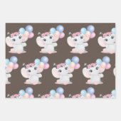 Feuille De Papier Cadeau Eléphant Bébé mignon (Devant 3)
