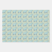 Feuille De Papier Cadeau Eléphant bleu (Devant 3)