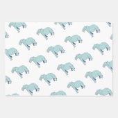 Feuille De Papier Cadeau Eléphant bleu (Devant)