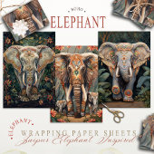 Feuille De Papier Cadeau Eléphant Boho Chic Bohemian