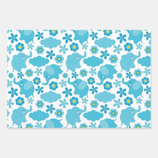 Feuille De Papier Cadeau Eléphant mignon (Devant)