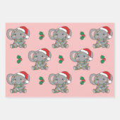 Feuille De Papier Cadeau Eléphant Noël Animaux d'hiver Vacances Eléphant (Devant)