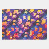 Feuille De Papier Cadeau Eléphants agités (Devant)