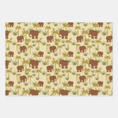 Feuille De Papier Cadeau Elephants And Palms (Devant)