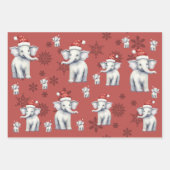 Feuille De Papier Cadeau Eléphants et ours pour Noël (Devant 3)
