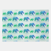 Feuille De Papier Cadeau Eléphants Ombre (Devant 3)