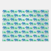 Feuille De Papier Cadeau Eléphants Ombre (Devant 2)