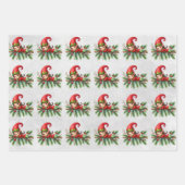 Feuille De Papier Cadeau Elf Noël Branches Enfants (Devant)