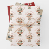 Feuille De Papier Cadeau Elfe de Noël de Père Noël (En situation)