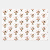 Feuille De Papier Cadeau Elfe de Noël neutre de Père Noël (Devant)