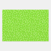 Feuille De Papier Cadeau elfe de Noël, sucre de canne, confetti sur vert &  (Devant 3)