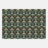 Feuille De Papier Cadeau Emerald et Gold Art déco (Devant 3)
