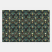 Feuille De Papier Cadeau Emerald et Gold Art déco (Devant)