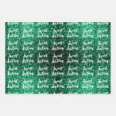 Feuille De Papier Cadeau Emerald Green scintille Sweet 16 motif de script (Devant 3)