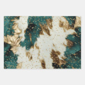 Feuille De Papier Cadeau Emerald Green White Gold Christmas Tree (Devant 3)