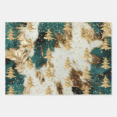 Feuille De Papier Cadeau Emerald Green White Gold Christmas Tree (Devant)