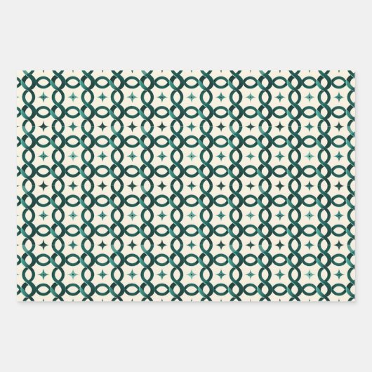 Feuille De Papier Cadeau Emerald Interlocking Circles Gift Wrap A Refined (Devant 2)