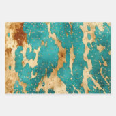 Feuille De Papier Cadeau Émeraude Brown Arbre de Noël (Devant 3)