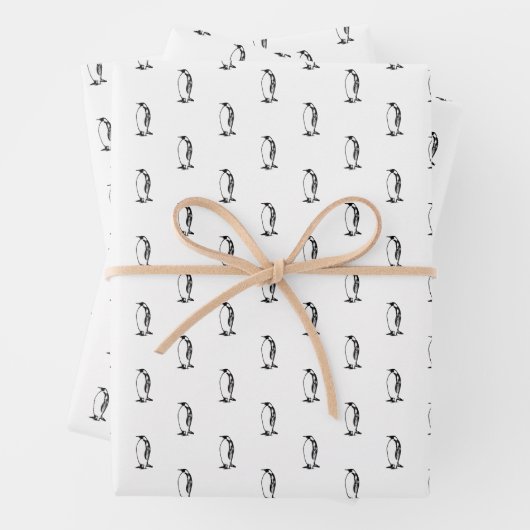 Feuille De Papier Cadeau empereur de pingouin (En situation)