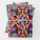 Feuille De Papier Cadeau Empreinte de fleurs botaniques EA Séguy (En situation)