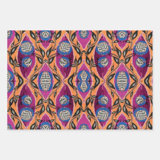 Feuille De Papier Cadeau Empreinte de fleurs botaniques EA Séguy (Devant)