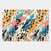 Feuille De Papier Cadeau Empreinte de léopard Abstrait (Devant)