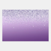 Feuille De Papier Cadeau Empreinte de léopard argenté violet ombre (Devant 3)