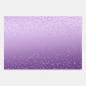 Feuille De Papier Cadeau Empreinte de léopard argenté violet ombre (Devant 2)