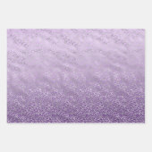 Feuille De Papier Cadeau Empreinte de léopard argenté violet ombre (Devant)