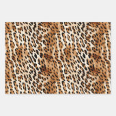 Feuille De Papier Cadeau Empreinte de léopard blanc Brown (Devant 3)