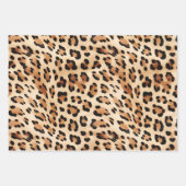 Feuille De Papier Cadeau Empreinte de léopard blanc Brown (Devant)