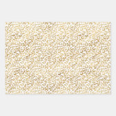 Feuille De Papier Cadeau Empreinte de léopard blanc rose or (Devant 3)